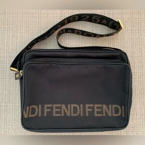 Fendi Black Nylon Crossbody Bag Purse
